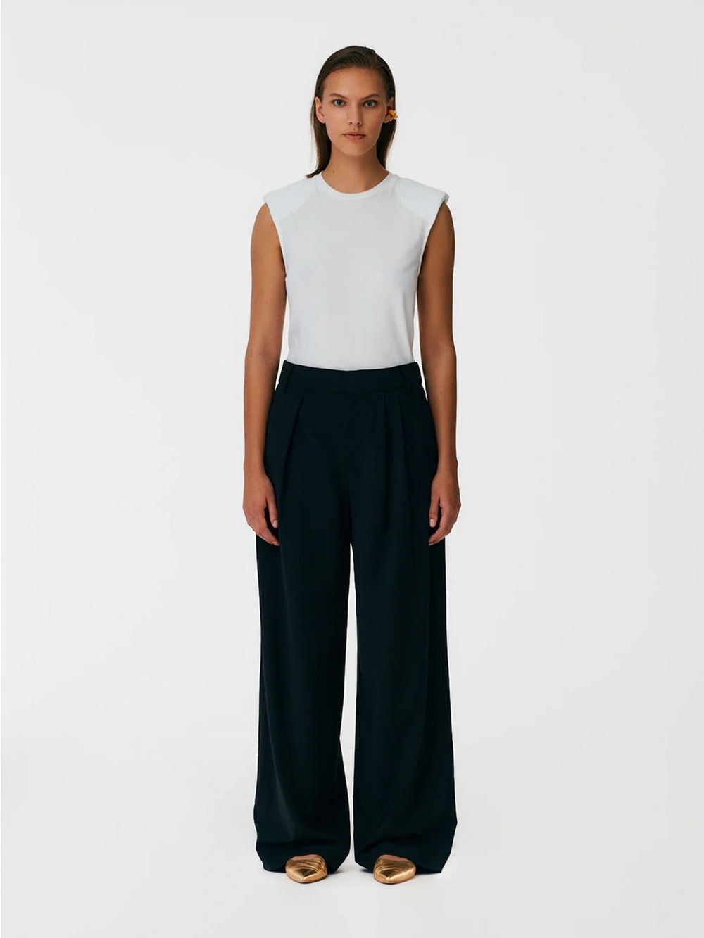 Tibi Tropical Wool Stella Pant with Removable Ankle Bands Trousers 12